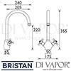 Bristan Kingsbury Easyfit Sink Mixer Tap Dimensions
